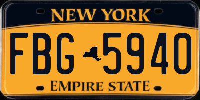 NY license plate FBG5940