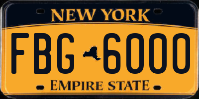 NY license plate FBG6000