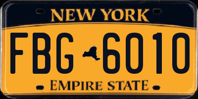 NY license plate FBG6010