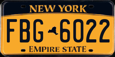 NY license plate FBG6022