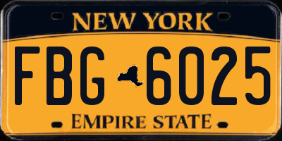 NY license plate FBG6025