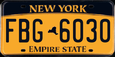 NY license plate FBG6030