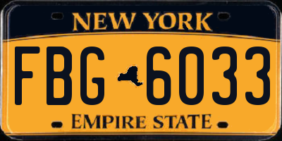 NY license plate FBG6033