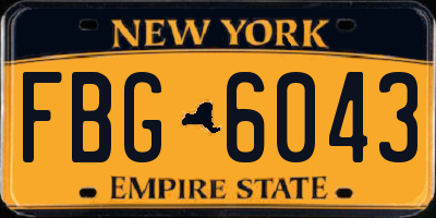 NY license plate FBG6043