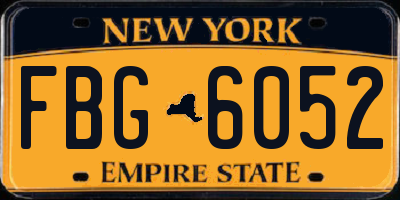 NY license plate FBG6052