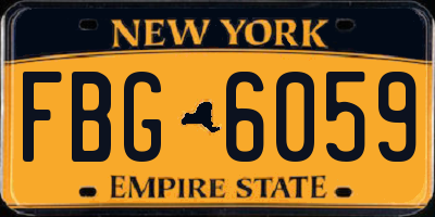 NY license plate FBG6059