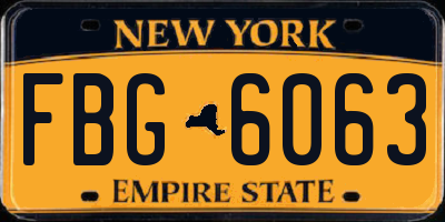NY license plate FBG6063