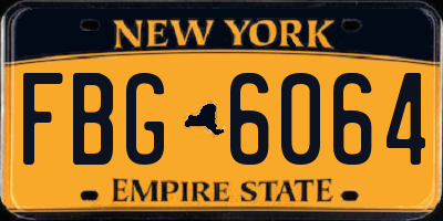 NY license plate FBG6064