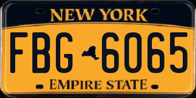 NY license plate FBG6065
