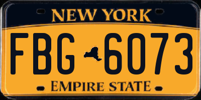 NY license plate FBG6073