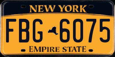 NY license plate FBG6075