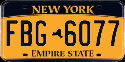 NY license plate FBG6077