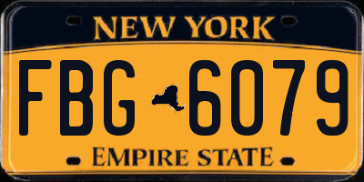 NY license plate FBG6079