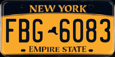 NY license plate FBG6083