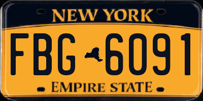 NY license plate FBG6091