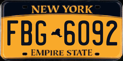 NY license plate FBG6092
