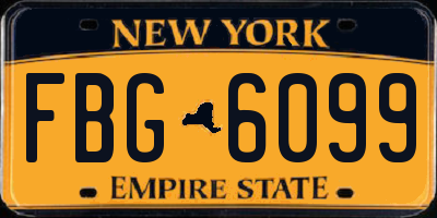 NY license plate FBG6099