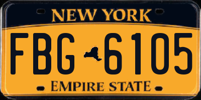 NY license plate FBG6105