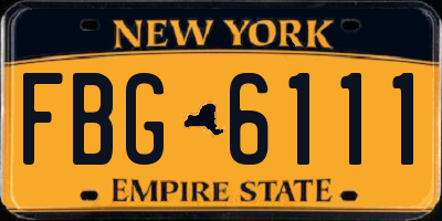 NY license plate FBG6111