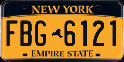 NY license plate FBG6121