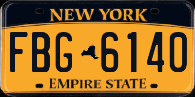 NY license plate FBG6140