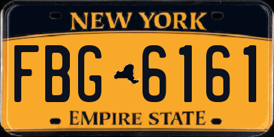 NY license plate FBG6161