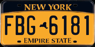 NY license plate FBG6181
