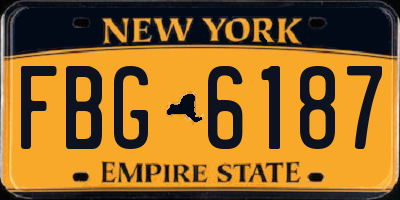 NY license plate FBG6187