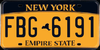 NY license plate FBG6191