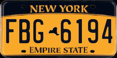 NY license plate FBG6194