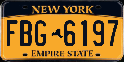NY license plate FBG6197