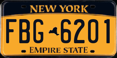NY license plate FBG6201