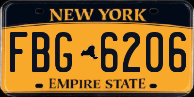 NY license plate FBG6206