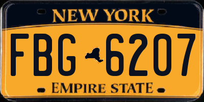NY license plate FBG6207