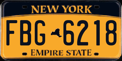 NY license plate FBG6218