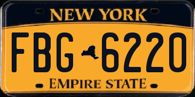 NY license plate FBG6220