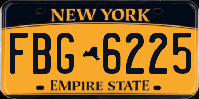NY license plate FBG6225