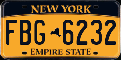 NY license plate FBG6232