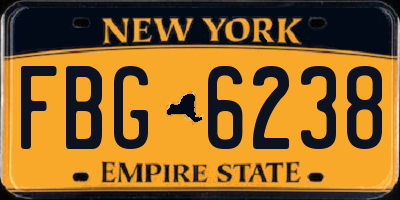 NY license plate FBG6238