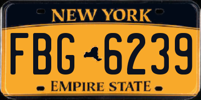 NY license plate FBG6239