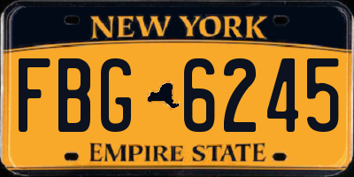 NY license plate FBG6245