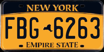 NY license plate FBG6263