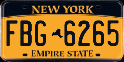 NY license plate FBG6265