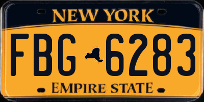 NY license plate FBG6283
