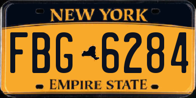 NY license plate FBG6284