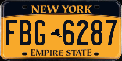NY license plate FBG6287