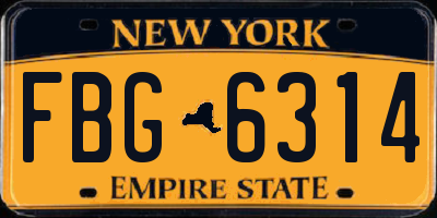 NY license plate FBG6314