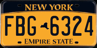 NY license plate FBG6324