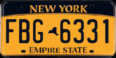 NY license plate FBG6331
