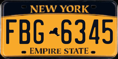 NY license plate FBG6345
